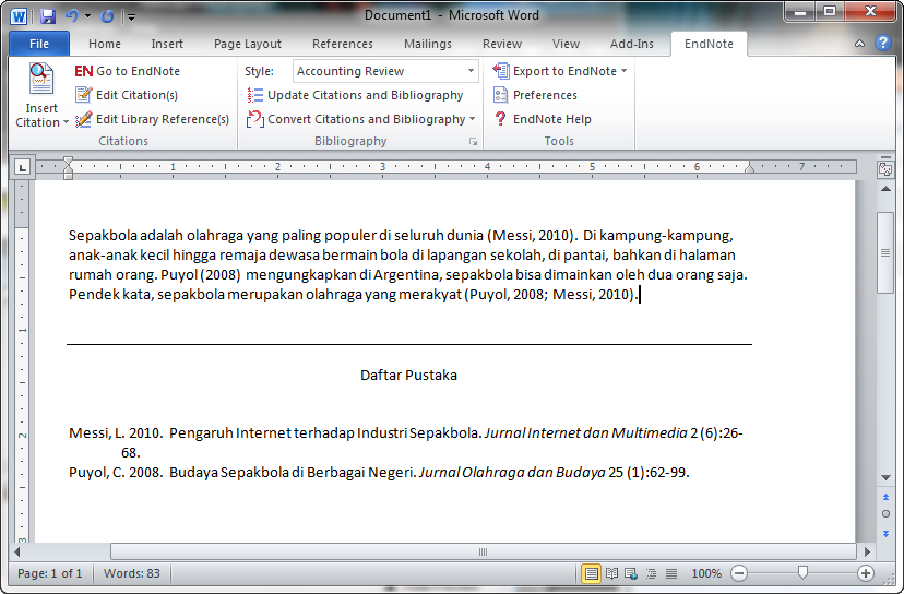 endnote for mac office 2011